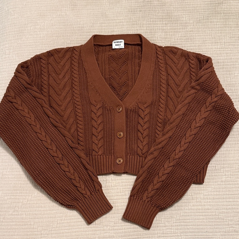Sunday Best Cooper Cardigan - Cable Knit Cropped